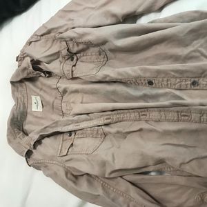 American Eagle Light Pink/Tan Flannel